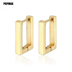 Popmax brincos geométricos quadrados para mulheres, brincos retangulares de metal dourado, novos presentes de joias da moda 2022