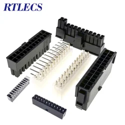 5pcs PC ATX 24 Pin 20+4 Receptacle Plug Housing Male Header Power Supply CPU PSU EPS12V Motherboard Mainboard Connector Terminal
