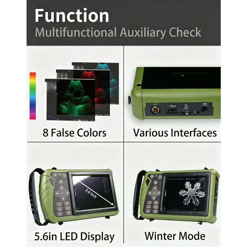 Portable Veterinary Ultrasound Scanner, Vet Pregnancy Ultra Machine with 3.5MHz Convex Probe for Pig Sheep Goat Dogs Animals