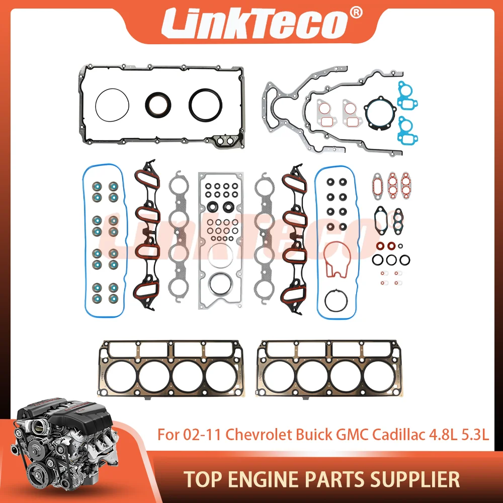 

Head Gasket Set Fit 4.8 5.3 L For 02-11 Chevrolet Express Trailblazer Buick GMC Sierra Cadillac Envoy XL Saab 4.8L 5.3L V8 OHV
