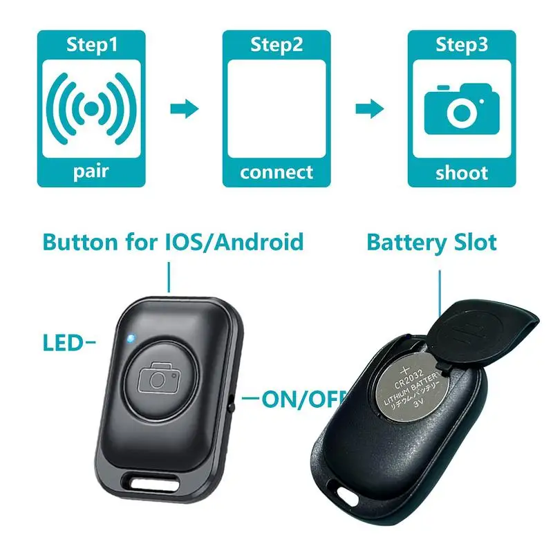 Wireless Mobile Phone BT Remote Controller Photo Shutter Remote Control Selfie Stick Bluetooth Mini Camera Controller