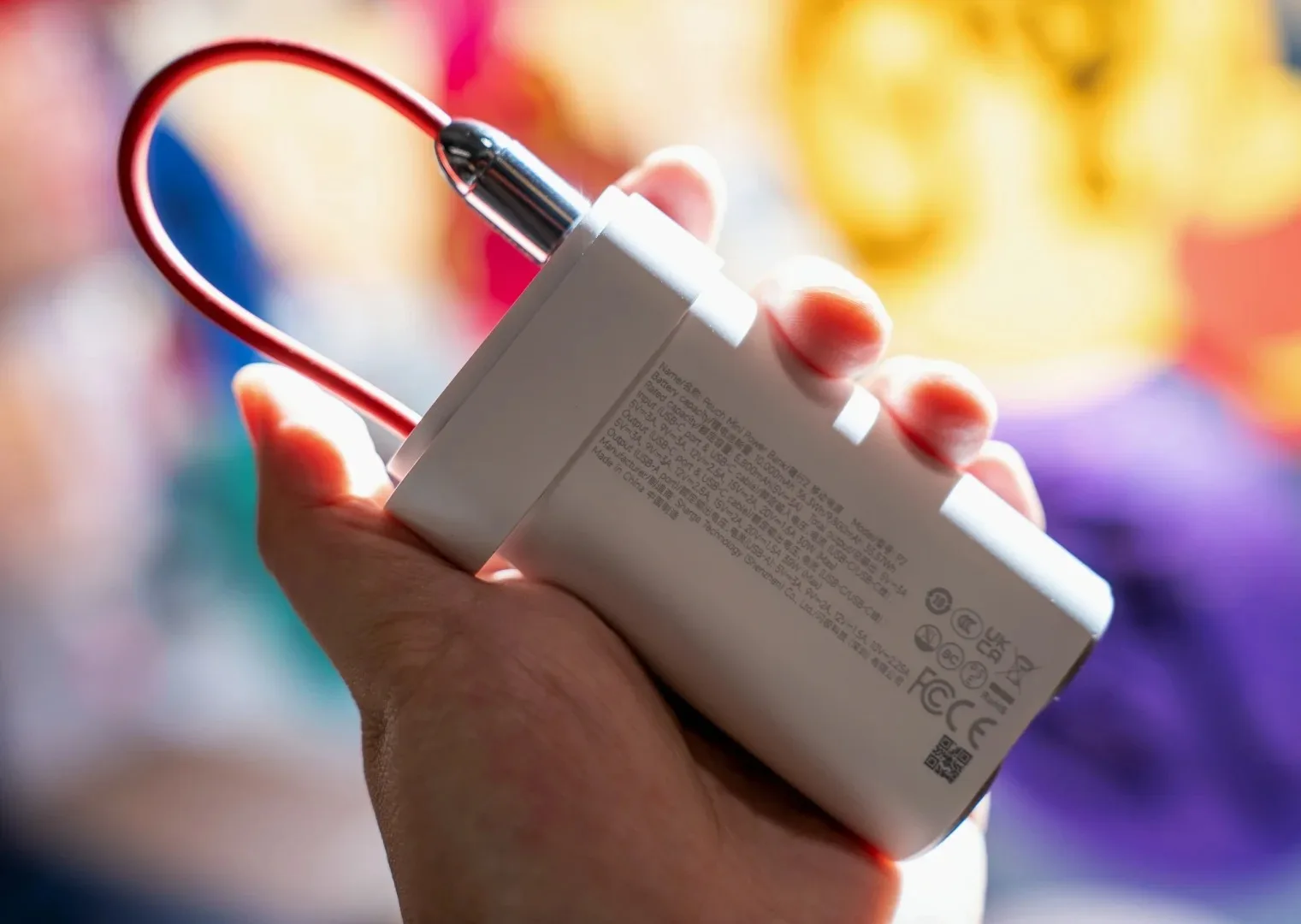 Sharge pouchmini Sierra Grey Mobiele Power Bank 10000mAh 30W Aluminium Snel Opladen Voeding Ingebouwde Kabel