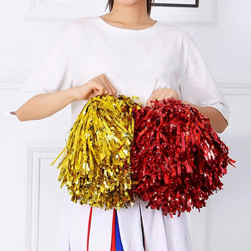 

Cheerleader Pompoms Useful High Strength PET 2 Holding Ring Football Basketball Match Pompon for Basketball