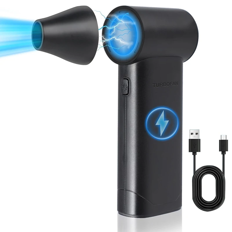 

AB42-Электрическая воздушная тряпка - 180000 Пылесос со сжатым воздухом об/мин, 3-ступенчатая мини-вентилятор, струйный сухой вентилятор многоразового использования, для ПК