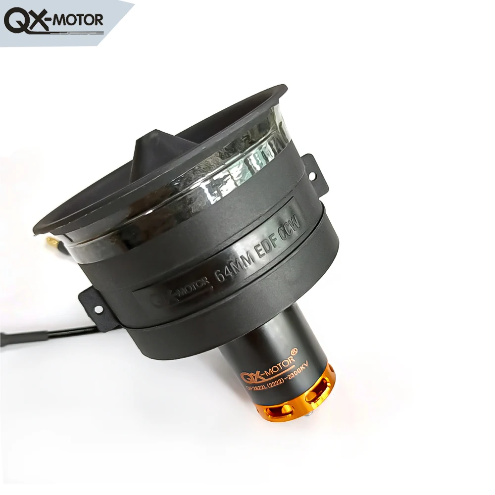 QX-MOTOR nowy 64mm EDF 12 łopatek wentylator kanałowy CW/CCW z QF2822 2100KV 2300KV 3300KV 4300KV bezszczotkowy silnik do zdalnie sterowanej zabawki