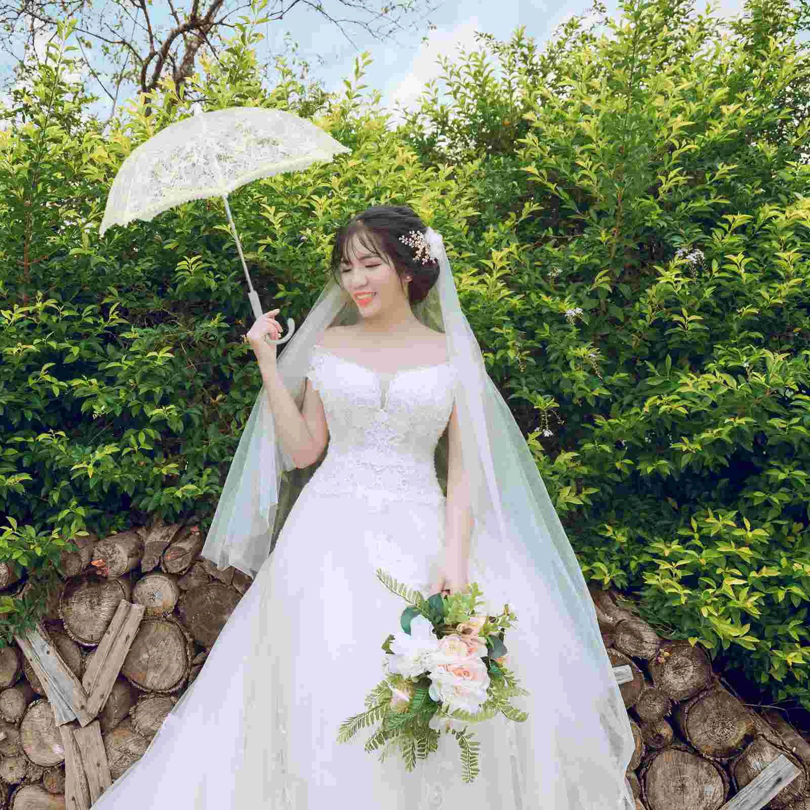 Lace Umbrella Bridal Parasol Vintage Festival Bride Girls Parasols Wedding Umbrellas Flower Clothes