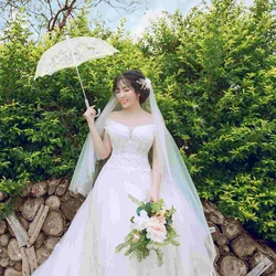 Lace Umbrella Decorative Bridal Parasol Wedding Girls Vintage Parasol Umbrellas For Party Tea Dance Festival Performance props