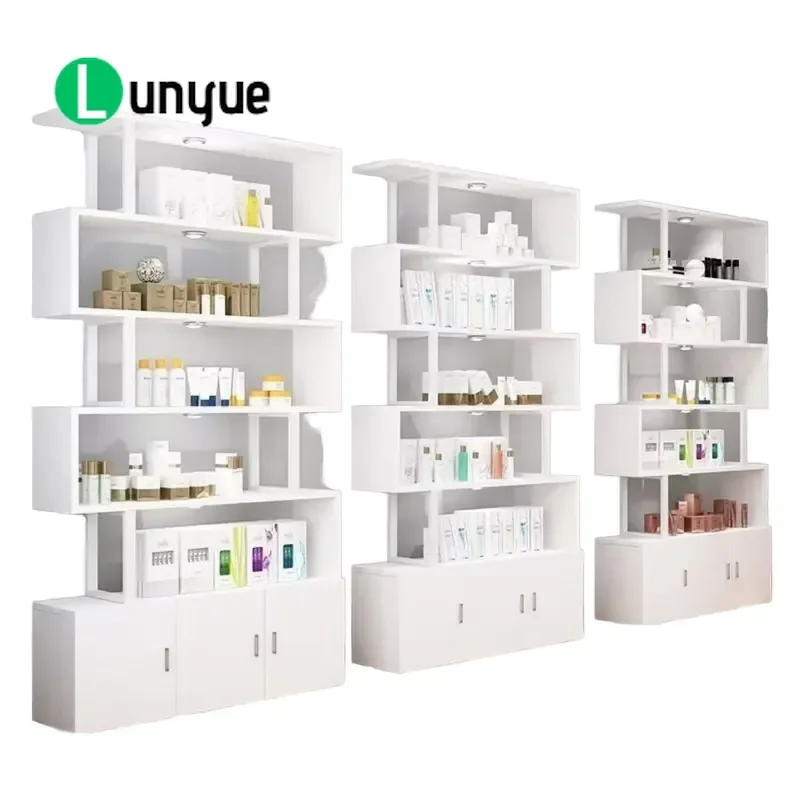 Modern Folding Wooden 6 Layer Corner Bookcase Durable Storage Shelf for Bedroom Living Room School Hotel Supermarket Home