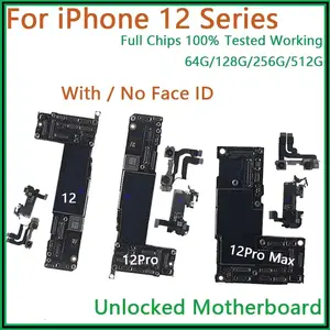 Bilashmart Unlocked iPhone 12 mini 12 pro/12 Pro MAX Motherboard with Face ID Logic Board Clean iCloud Working iphone 12 board