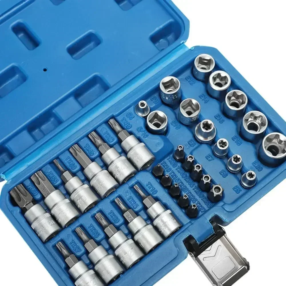 Male Car Repair Bit Socket / E-security 34pcs Star Drive Torque Set Tool Star & Torx Sockets Accessories Bits Female Handheld