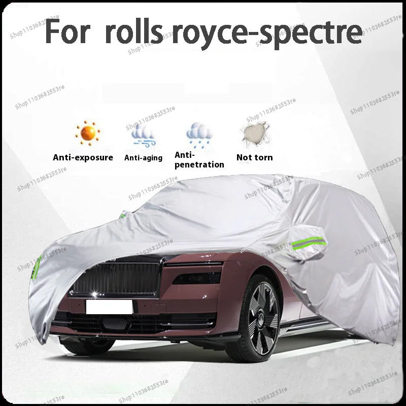 

For Rolls Royce Spectre Fit Car Cover Waterproof Dustproof Sunshade (UV) Snowproof Silve Full Cover with All-Day Protection