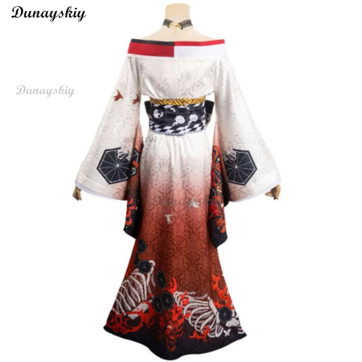 MakimaAnime Makima Cosplay Costume Hyakkiyakou‘s Shutendoji Japanese Kimono Bathrobe Wig Woman Sexy Halloween Suit