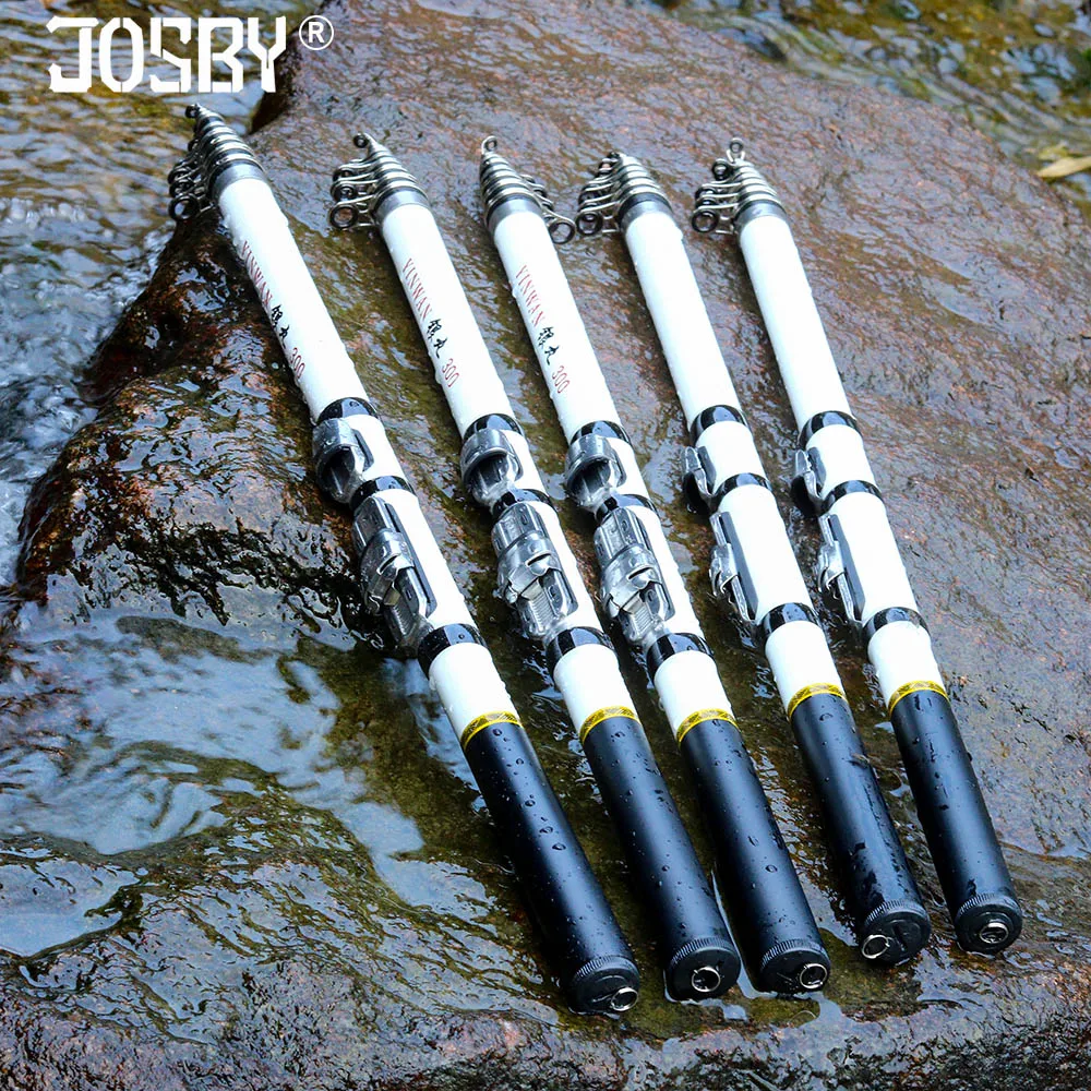 JOSBY Carbon Fiber Spinning Fishing Rod Telescopic Mini Pole 3M 2.7M 2.4M 2.1M 1.8M 1.5M Fish Gear Tackle High Quality