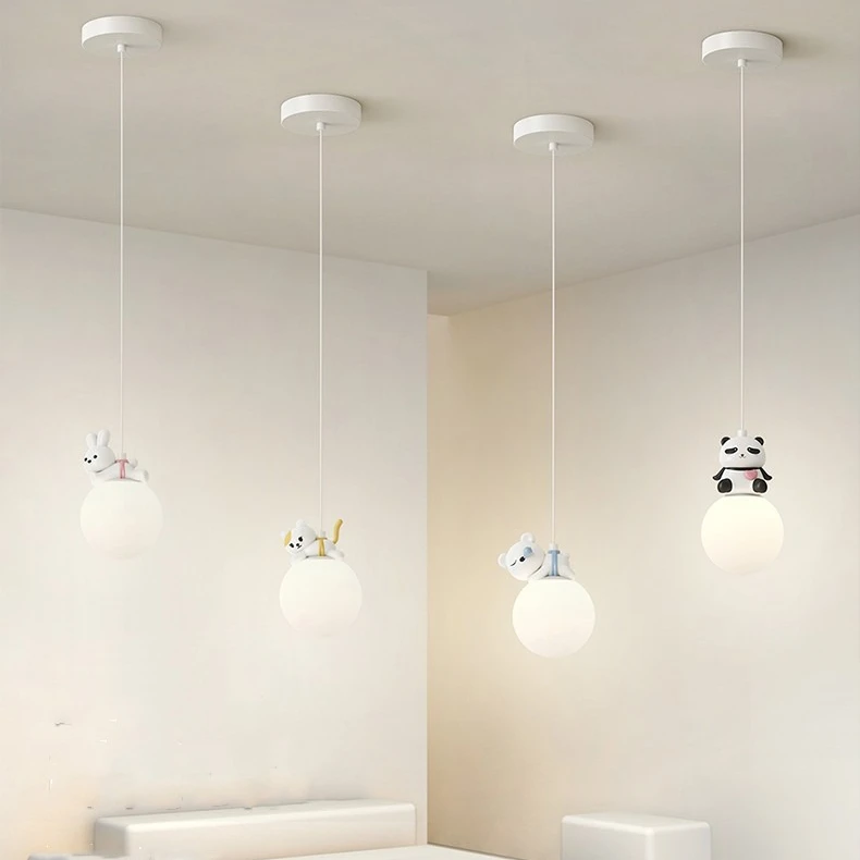 

Modern Simple Children's Room Bedside Chandelier Cute Animal Shape Aisle Balcony Lamp Restaurant Small Pendant Lights