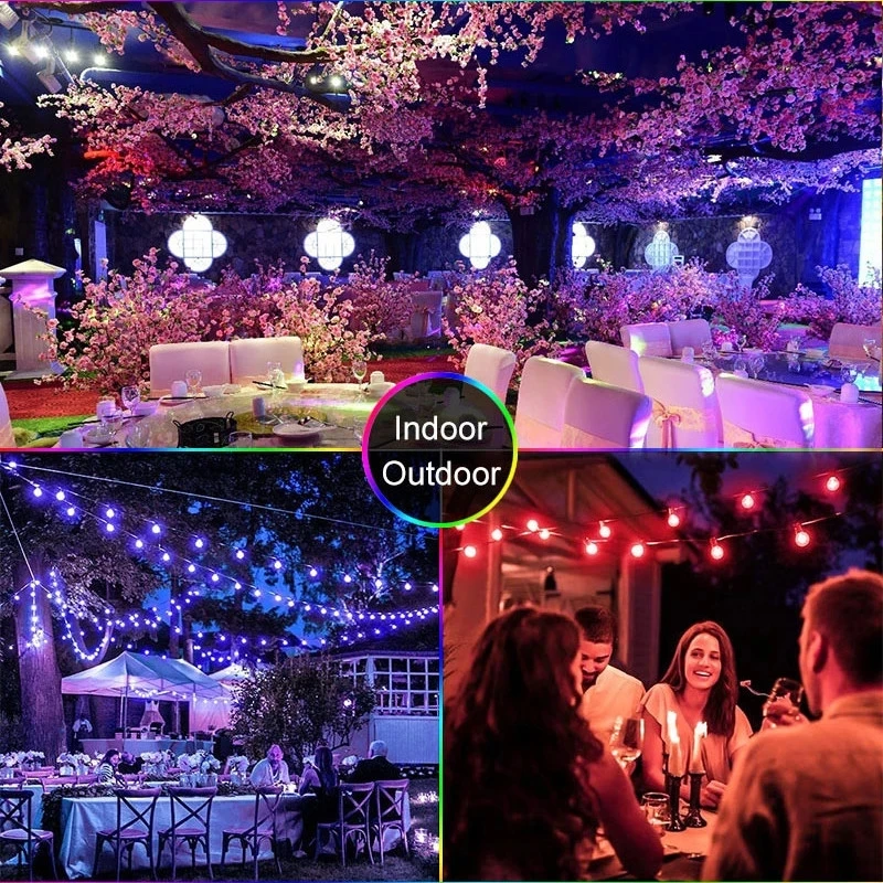 Christmas Lights String Bluetooth Music APP Remote 5V WS2812B Party Wedding 10m 50bulbs Waterproof Power Source Item Type Origin