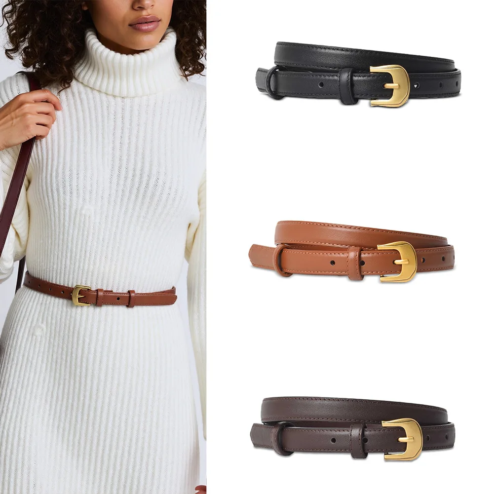 Women's Belt: Extremely Simple and Versatile, Retro Women's Style, Thin Belt Design, Women's Belt