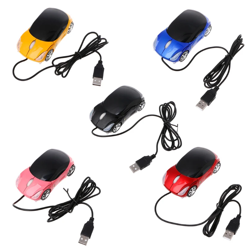 Durable Wired Mouse 1000DPI Mini Car Shape USB 3D Optical Innovative 2 Headlights Gaming Mouse For PC Laptop Computer