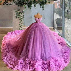 Stunning Fuchsia Princess Sweet 16 Quinceanera Dresses Sweetheart  Ruffles Tiered Ball Gown Vestido De 15 Anos