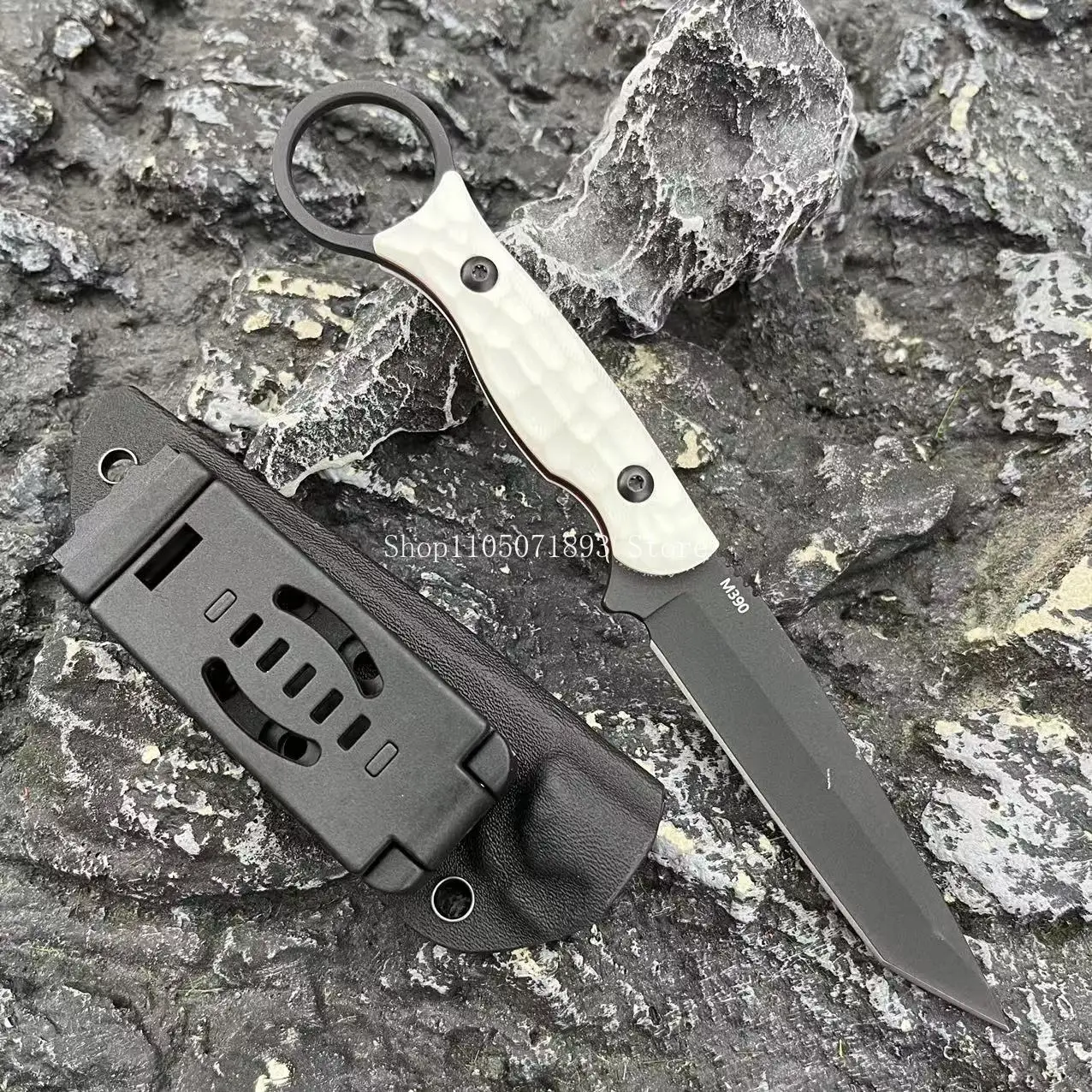 

Tactical Hunting Combat Knife Outdoor Camping Fixed Blade Knife with Kydex Sheath EDC G10 Handle D2 Steel Portable Survival Tool