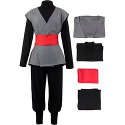 Mens Black Cosplay Costume Anime Kung Fu Suit Outfits Uniform Halloween Full Set