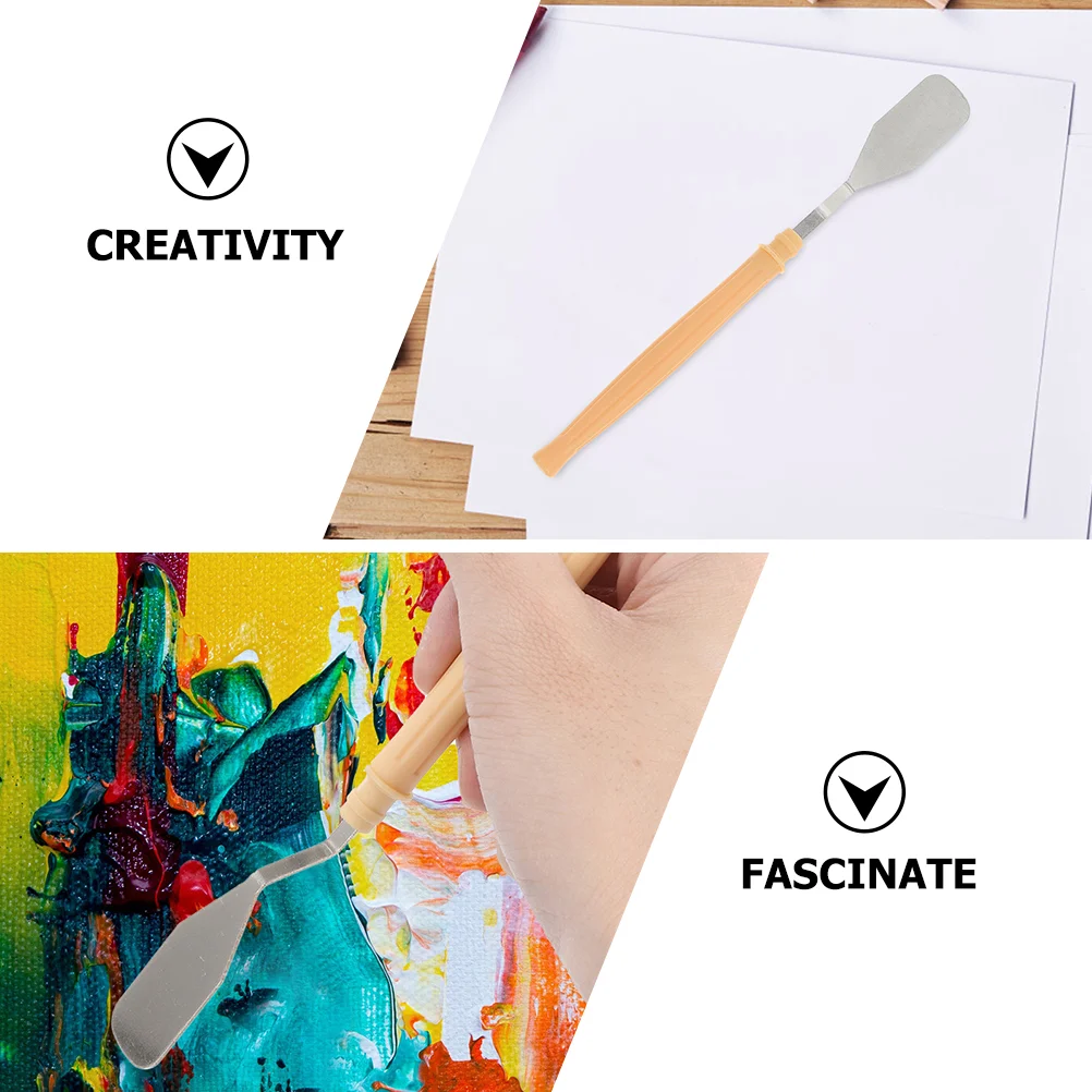 12 個パレットナイフへら絵画用品トレイカラー撹拌へら金属キャンバスツール描画スクレーパーオイル