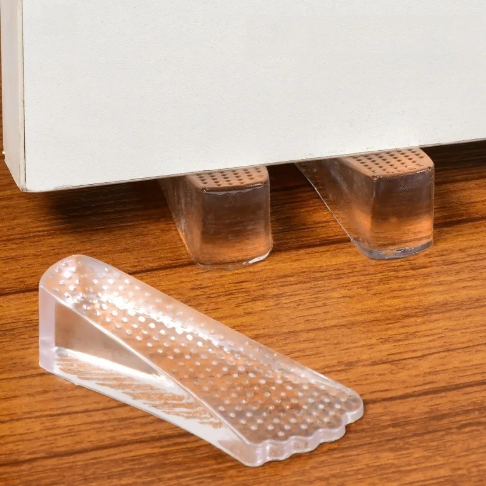 1/2/4PCS Self Adhesive No Drill Door Stoppers Foot Shaped Anti Slip Anti Collision Windproof Clear Door Stopper Home Improvement
