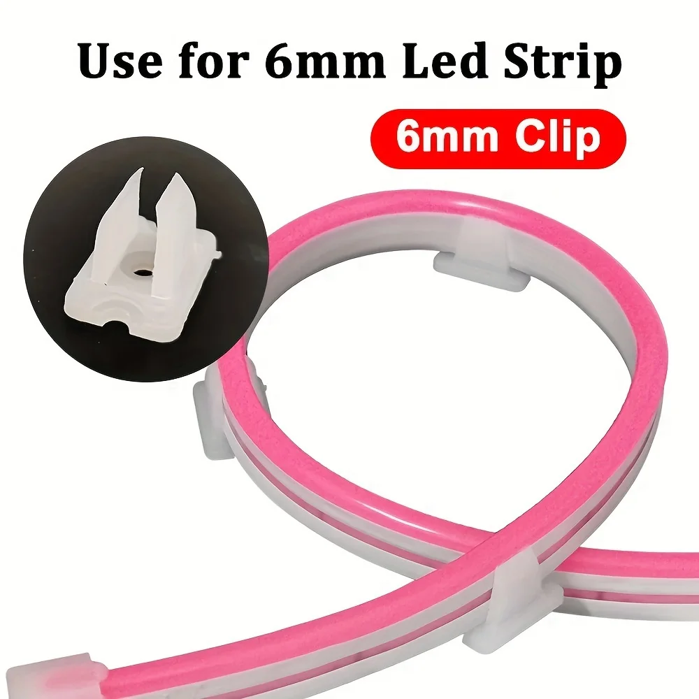 50pcs 6mm 8mm 12mm LED Strip Fix Clips Holder Connector Accessories For Fixing 2835 Neon Light Flexible COB Plastic Buckle With