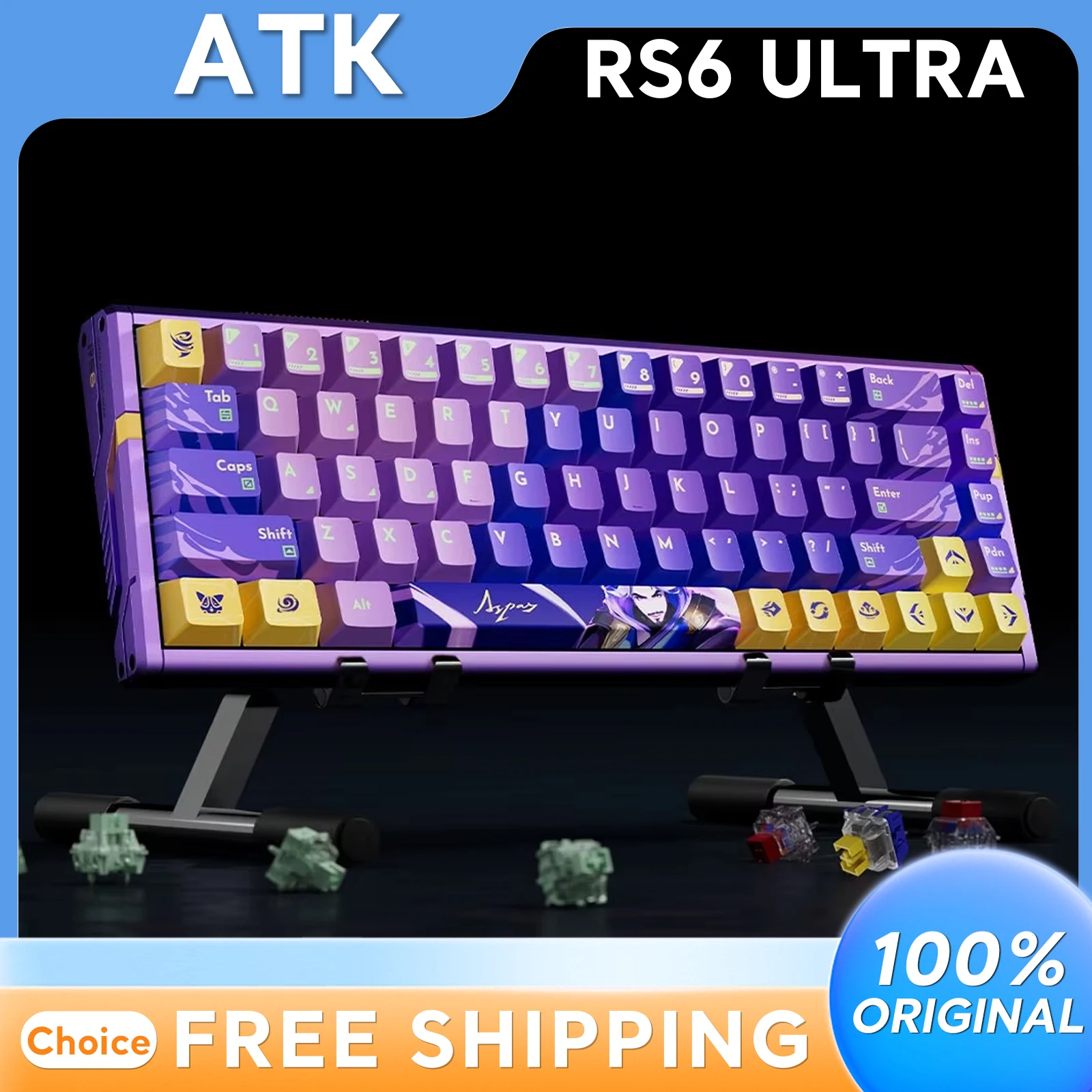 

ATK RS6 Ultra ASPAS Joint Игровая клавиатура с магнитной осью с возможностью горячей замены Проводная киберспортивная настройка Компьютерный периферийный аксессуар
