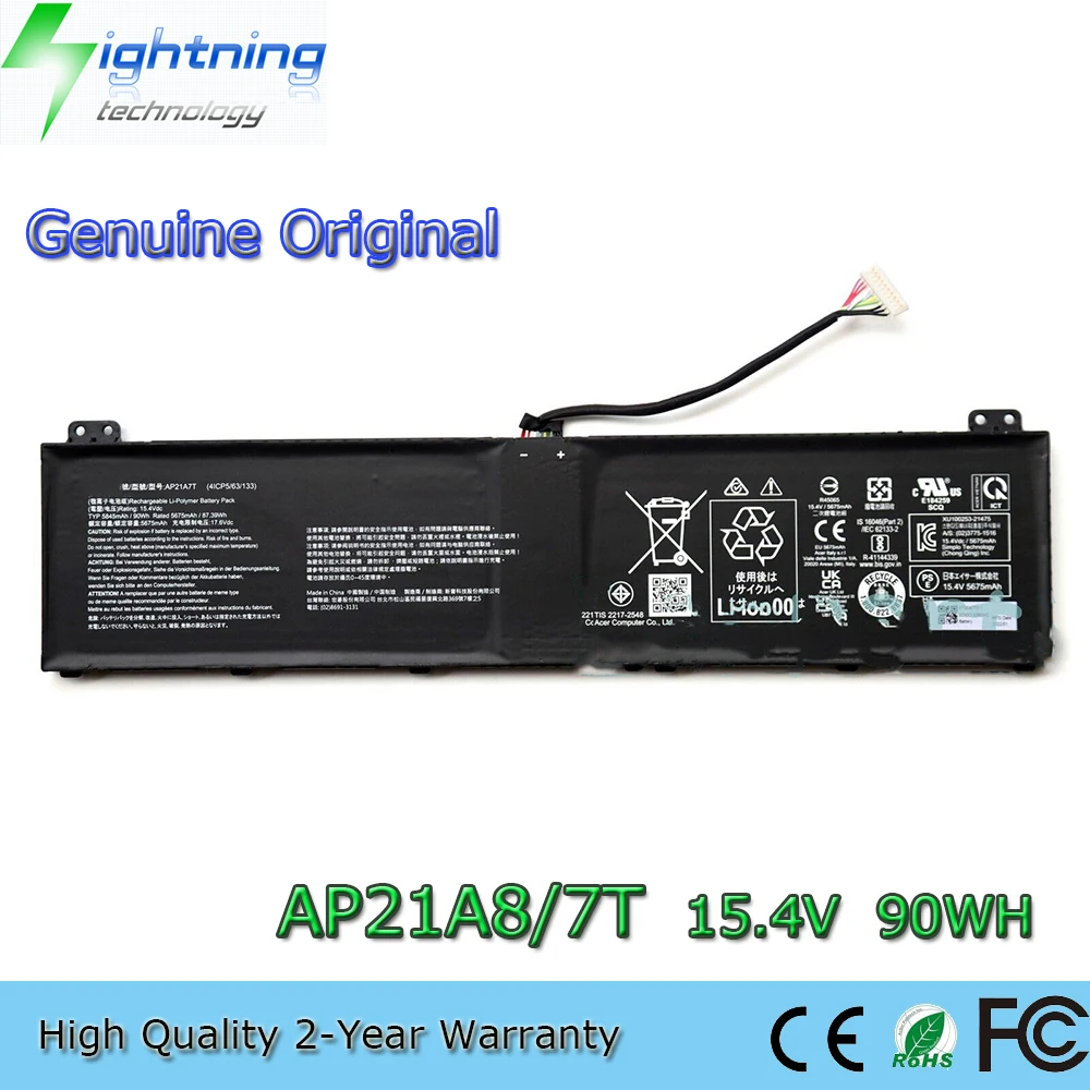 Brand New Genuine Original AP21A8T 15.4V 90Wh Laptop Battery for Acer Nitro 5 AN517-55 Helios 300 PH317-56 AP21A7T