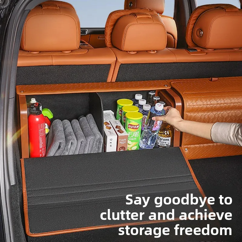 

Автомобильный ящик для хранения, органайзер для багажника, многофункциональный контейнер для хранения внедорожника и седана (искусственная кожа)
