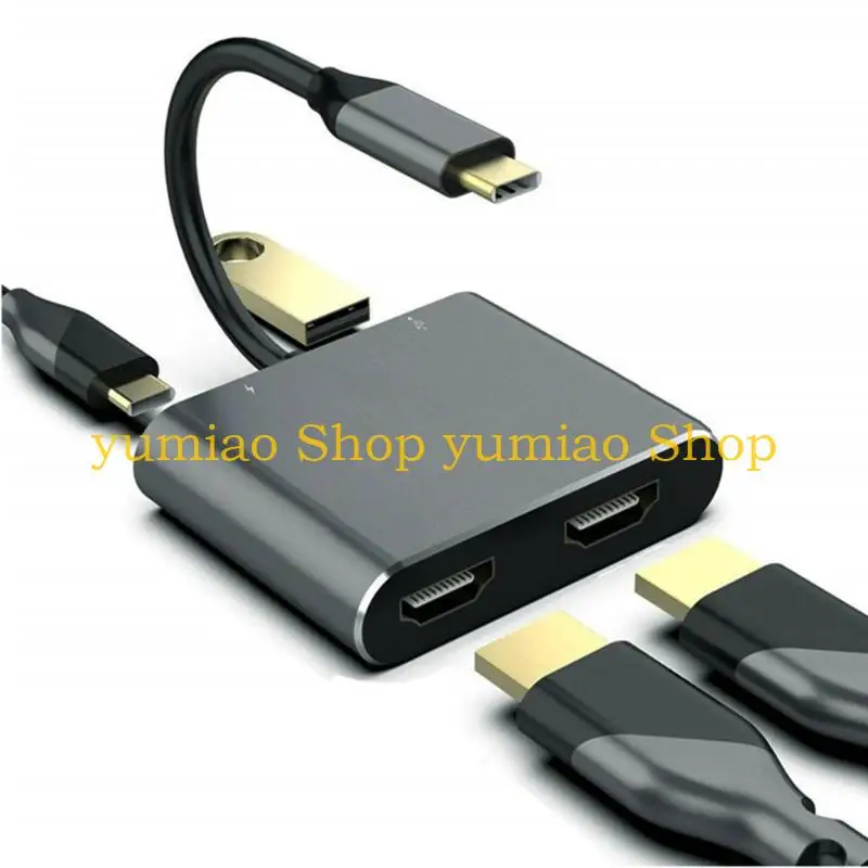 

587B Docking Station USB C Hub for Dual 4KHD USB3.0 Laptop Charging