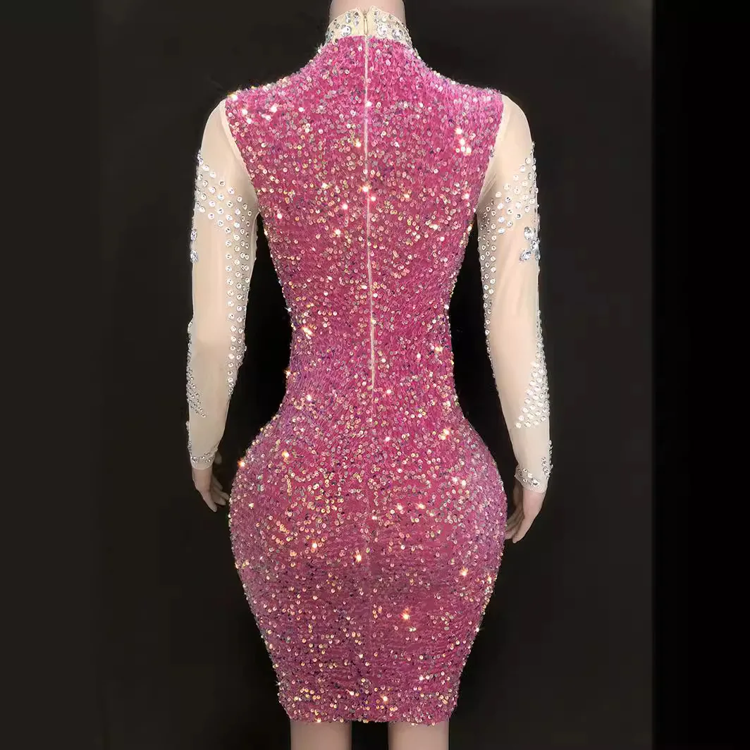 생일 럭셔리 선물 다이아몬드 지퍼 클럽 파티 드레스 Vestido De Fiesta Graduación Sukienki Wieczorowe Luksusowe 눈부신 드레스