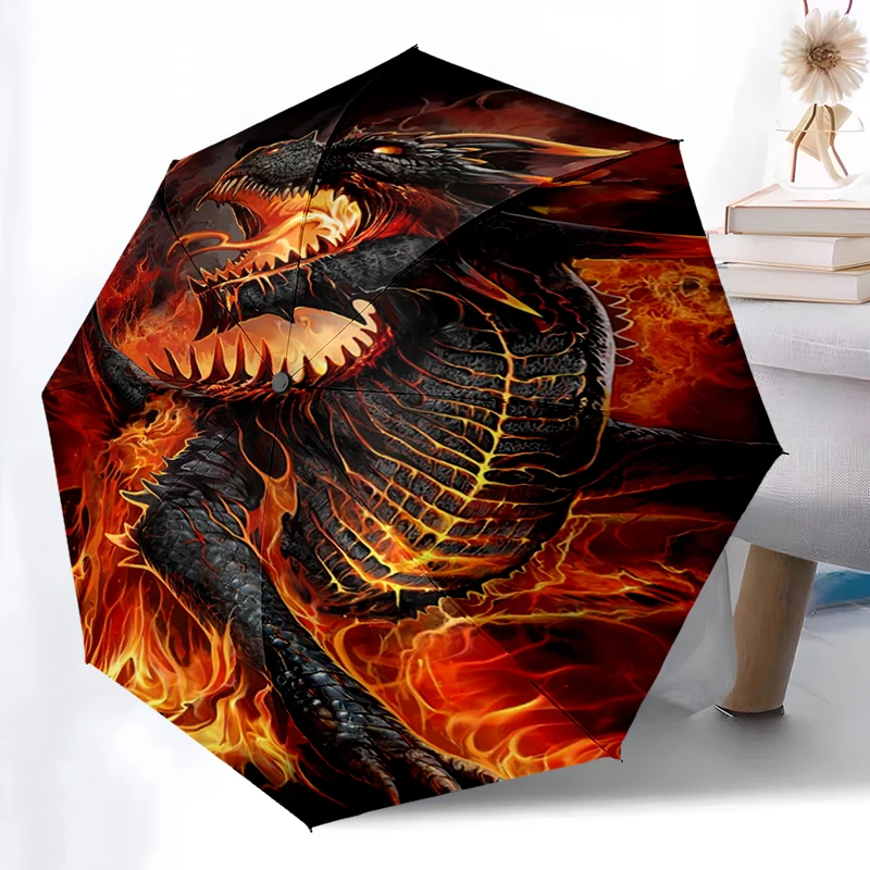 

1PC Fire Dragon Umbrella, Lightweight & Portable, 8-Rib Iron Frame, Perfect for Outdoor Travel, Home Accessory, Christmas Gifts