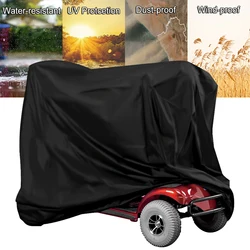 Black 190D Oxford Fabric Rain Protector Dust Dirt Snow Rain Sun Rays Mobility Scooter Cover Waterproof Wheelchair Storage Cover