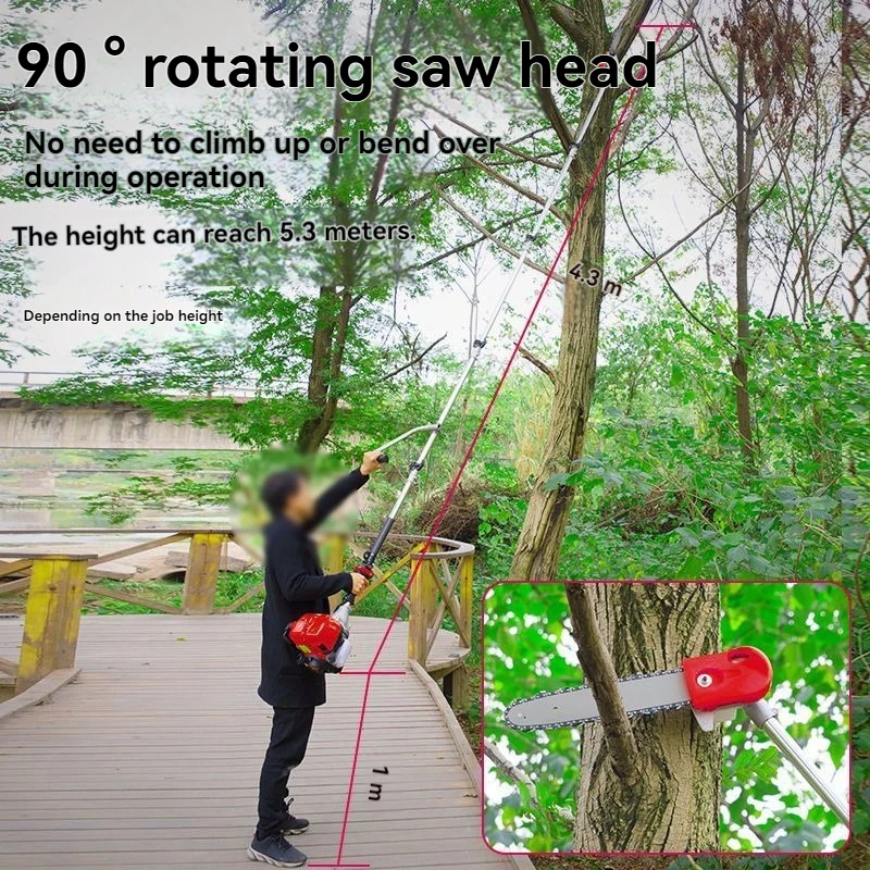 Four In One Multifunctional High Branch Saw Extension Pole For Garden Greening Fruit Tree Pruning Saw Cordless Lawn Trimmer Suit