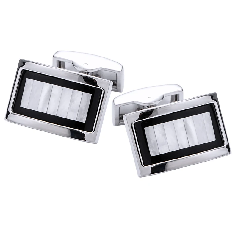 

KFLK Jewelry shirt cufflinks for mens Brand Shell Black Cuff link Wholesale Buttons Wedding Male Gift High Quality guests