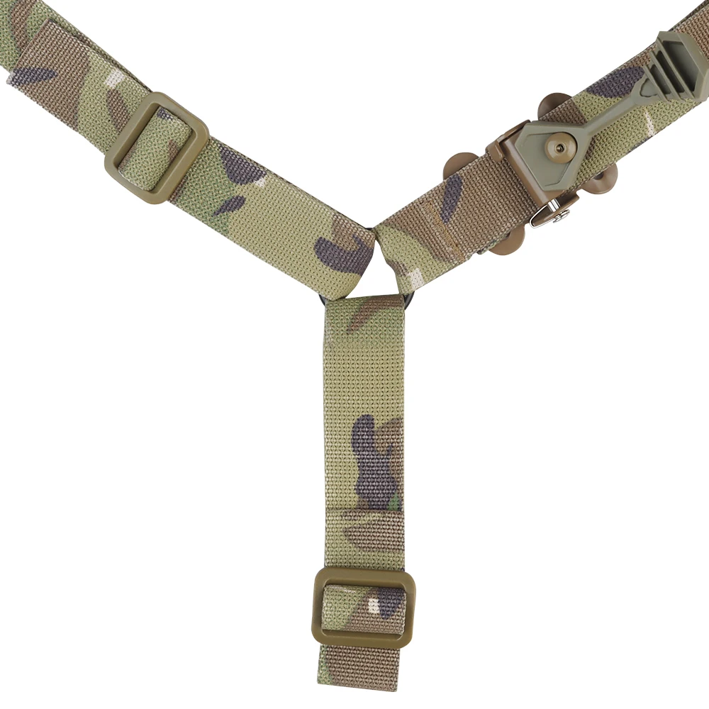 Camouflage Single Point Tactical Sling Gun Cord Wargame Launcher Sling Shoulder Pad Pull Loop Quick Adjustment