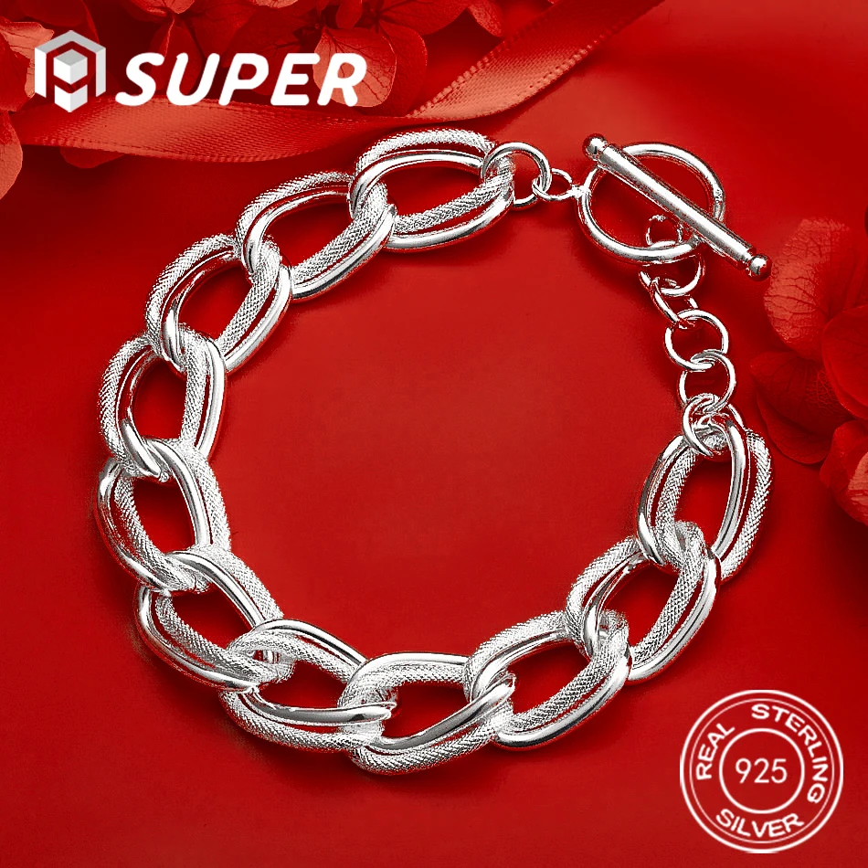 

ALISuper 925 sterling silver exquisite knot bracelet fashion men's and women's jewelry wedding accessories party