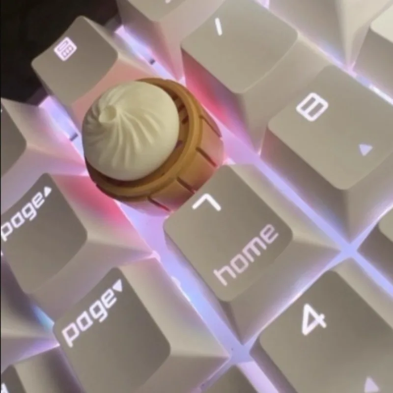 

Steamed Bun Keycaps Steamed Buns Food Dumplings Toys Magnetic Separable Decompression Design Mechanical Keyboard Custom Keycaps