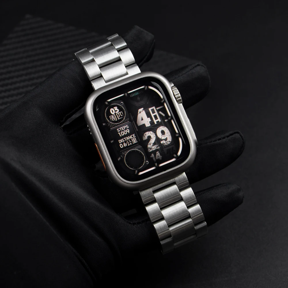Armband + Gehäuse für Apple Watch Band 46 mm 42 mm 44 mm 45 mm 41 mm Vollständige Abdeckung Metall-Edelstahlband Iwatch Serie 11 10 9 8 7 6 SE 5 – Detail 4