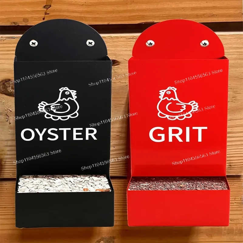 Hanging Automatic Metal Chicken Feeder - Coop Tank for Oyster Shell/Grit & Snack