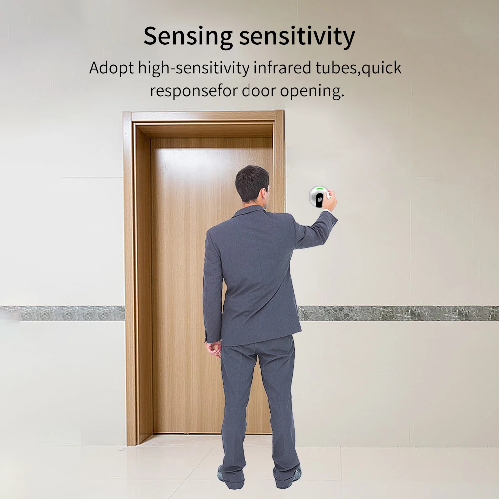 No Touch Infrared Sensor IP68 Waterproof Exit Switch Induction Type Release Exit Button Access Control System DC12V 36V With LED