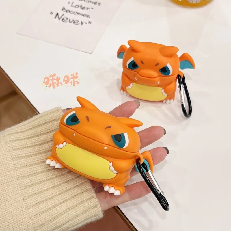 Pokémon Flame Dragon Earphone Cover Suitable for Apple AirPods 1/2 Wireless Bluetooth Earphone Case Cartoon Cute Bag Decoration