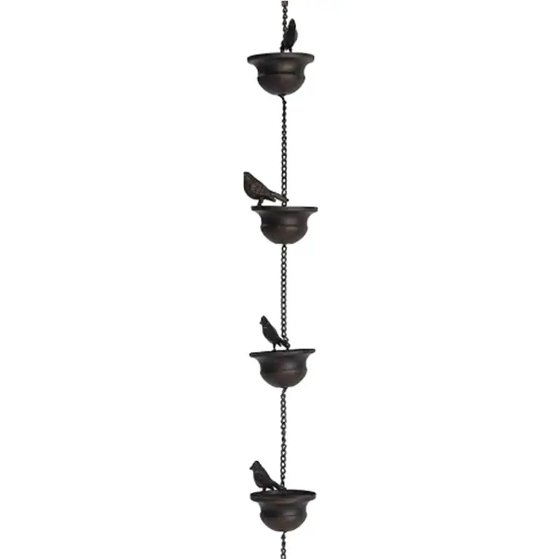 

Hot Trend-Bird Rain Chain Decorative Metal Rainwater Collection Chain Outdoor Garden Decor, Durable