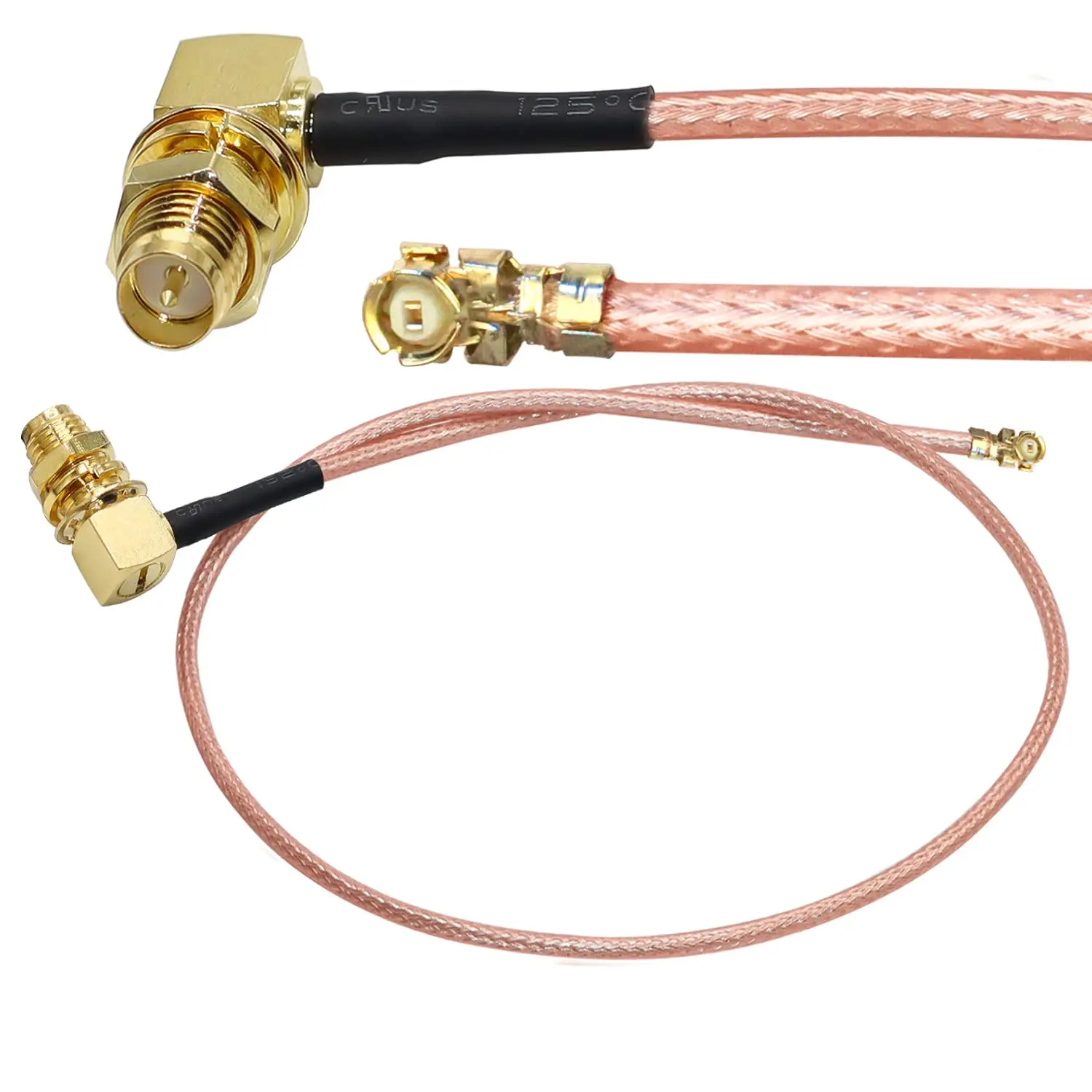 RP-SMA to U.FL Coax Cable UFL IPX  to RP SMA Female Right Angle Pigtail Coaxial Low Loss Cable Antenna Cable 5PCS