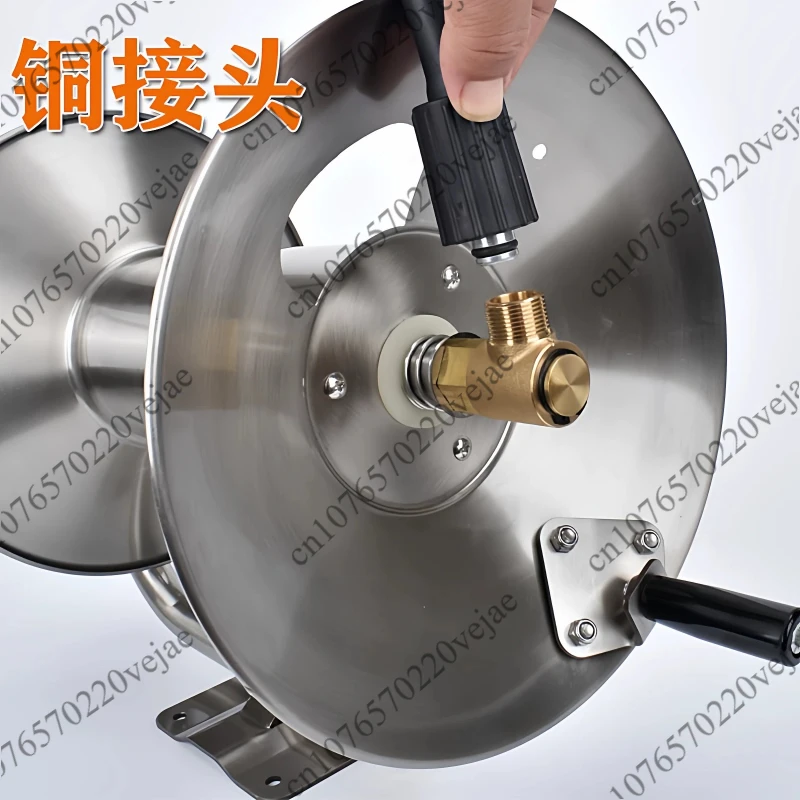 

car wash water pipe rack Pipe winder Household high pressure hose reel Car wash rack Stainless steel hose storage rack