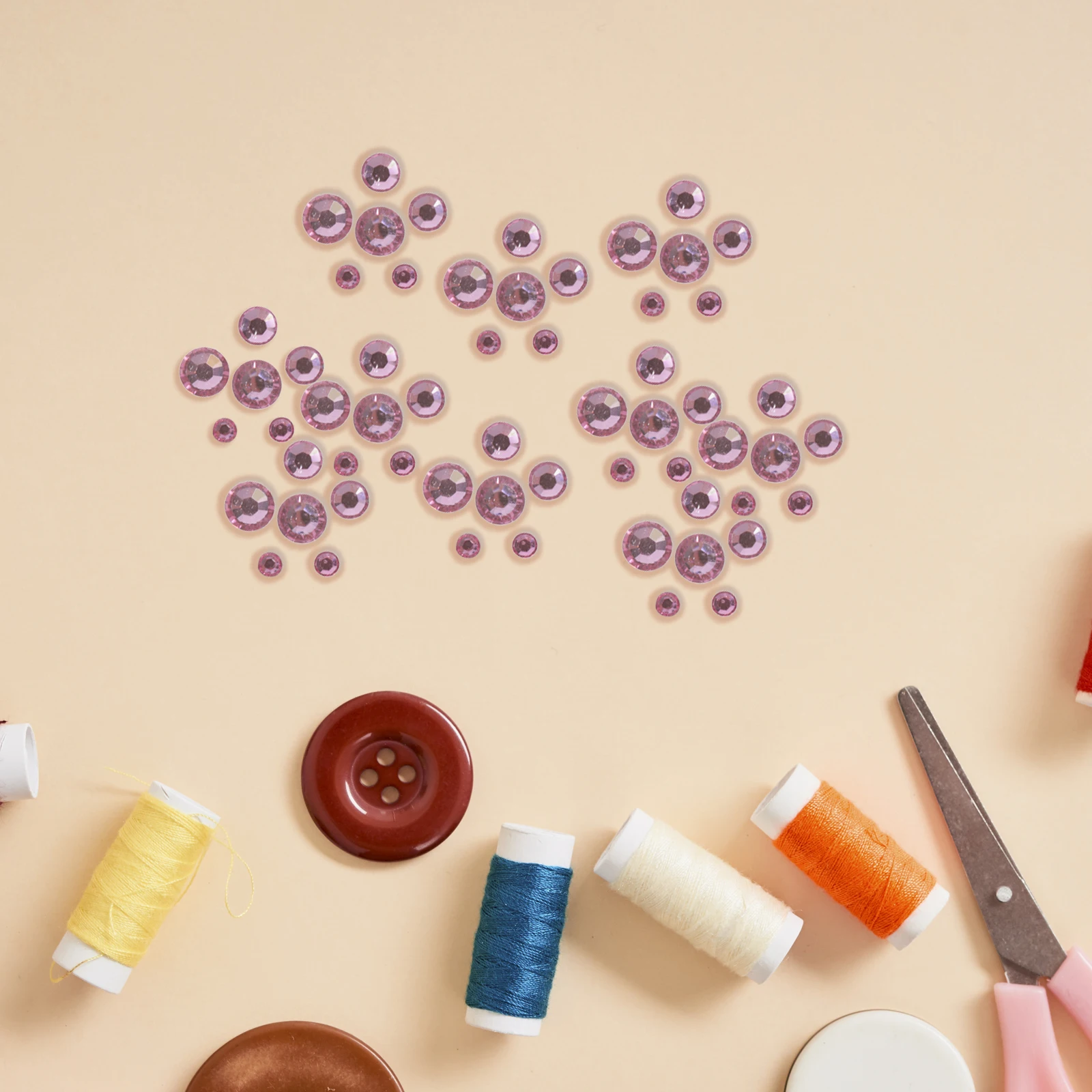 Mixed Size Cherry Blossom Pink Acrylic Flatback Nail Rhinestones DIY Body Face Eye Makeup Crafts Decoration Fix A Flat