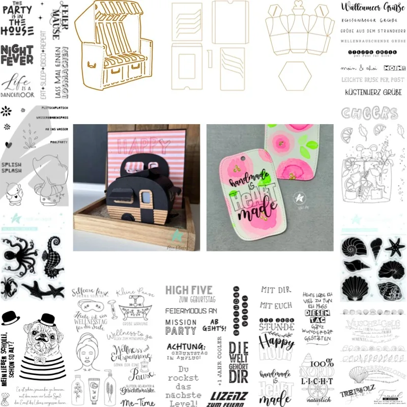 Handgemacht ist Herzgefertigt: Schneideformen „Lizenz zum Feiern“ für Scrapbook, Tagebuch, Dekoration, Schablone, Prägeschablone, DIY-Grußkarte