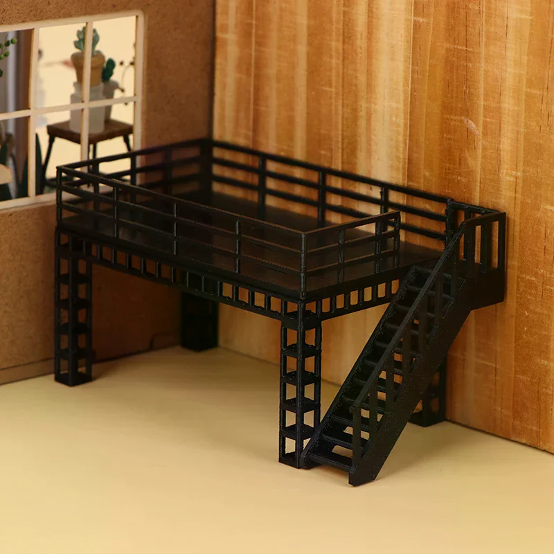 1/64 Maßstab Diorama Stahlrahmen Ausstellungsständer Modell Zweistufige Plattform Szenenmodell Auto-Garage Modellszenen-Display Zubehör