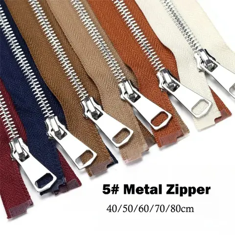 40/50/60/70/80cm 5 #   Kit de Reparo DIY para Zíperes de Metal Abertos para Bolsas, Jaquetas e Casacos - Acessórios de Decoração